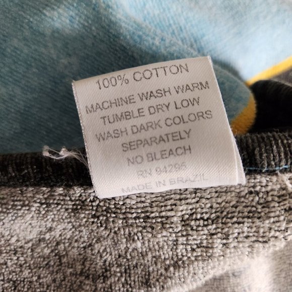 Manatees Zoo Souvenir Vintage Beach Towel Blue Yellow Fish 100% Cotton - Picture 6 of 8